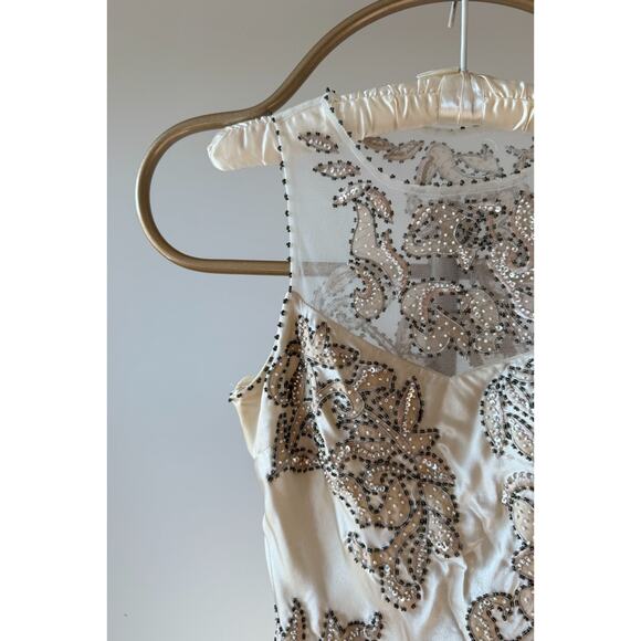 Vintage Cache Dress Y2K 90s Whimsical Silk Beaded Fairy Bridal Wedding NWT 4 S - Picture 13 of 15